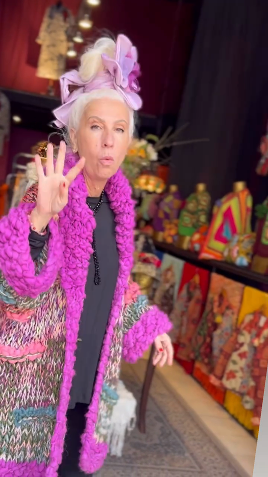 Colorful Knit Patchwork Coat