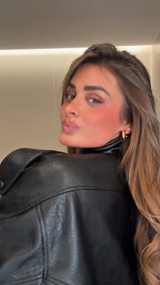 Oversized Black Leather Jacket