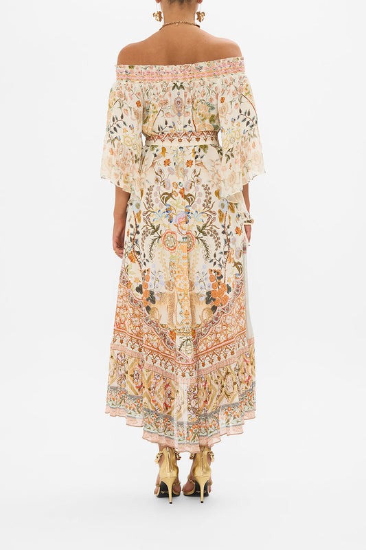 Off - the - Shoulder Floral Print Maxi Dress