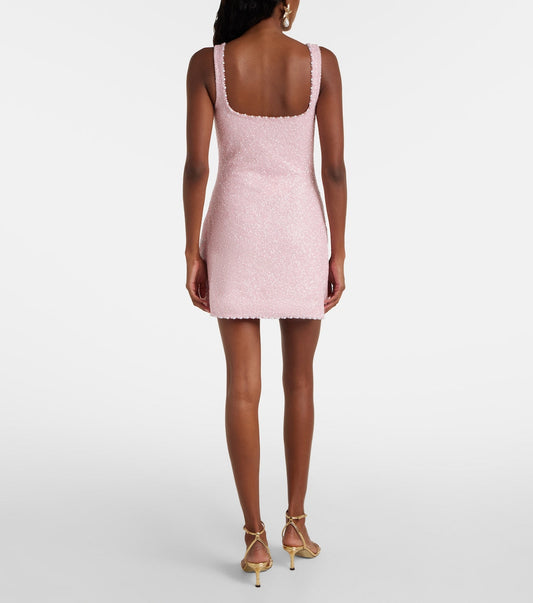 Pink Sequins - Ocean Motif Mini Dress