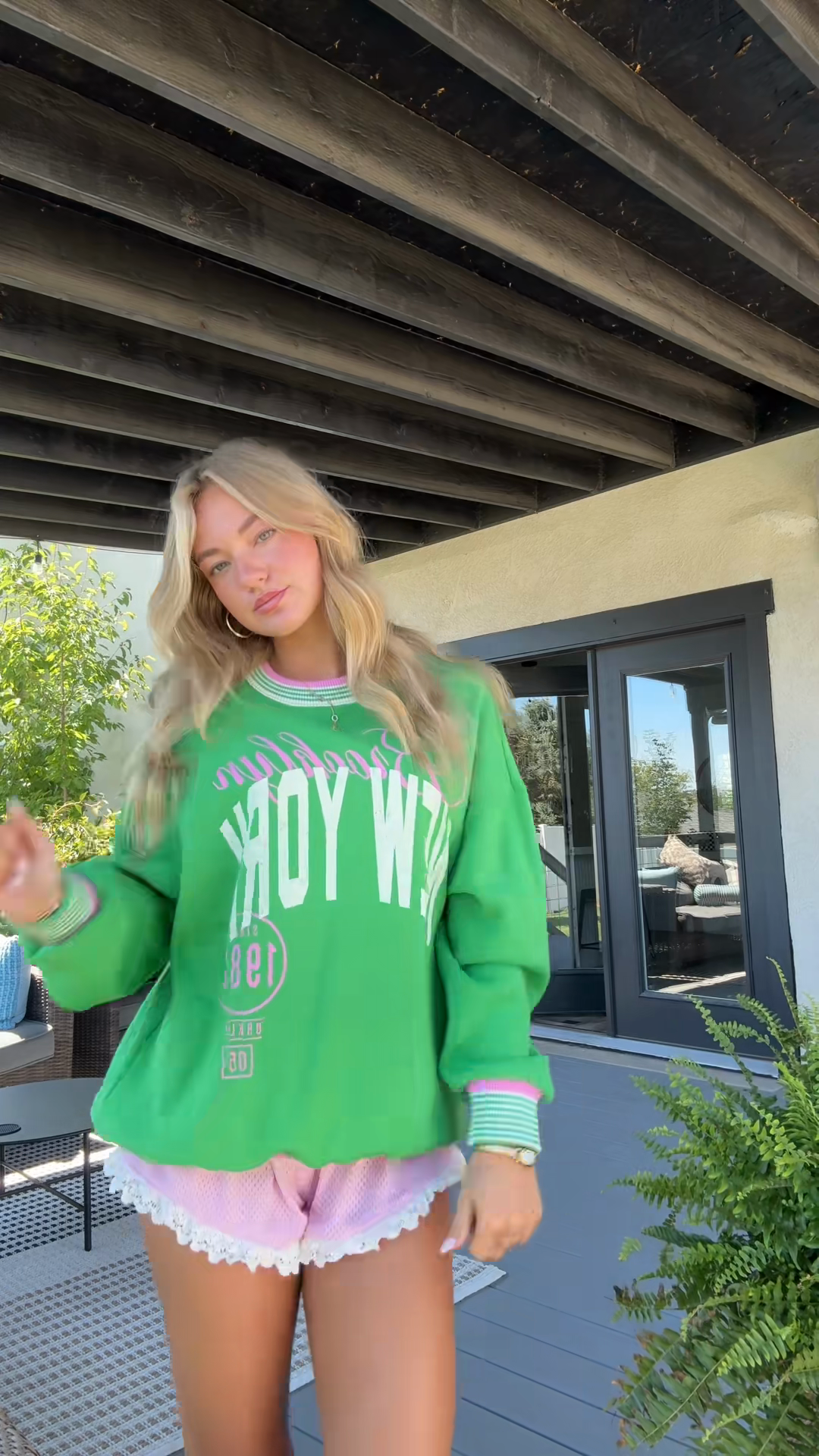 Green Graphic Sweatshirt