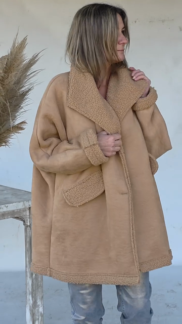 Tan Sherpa - Lined Coat