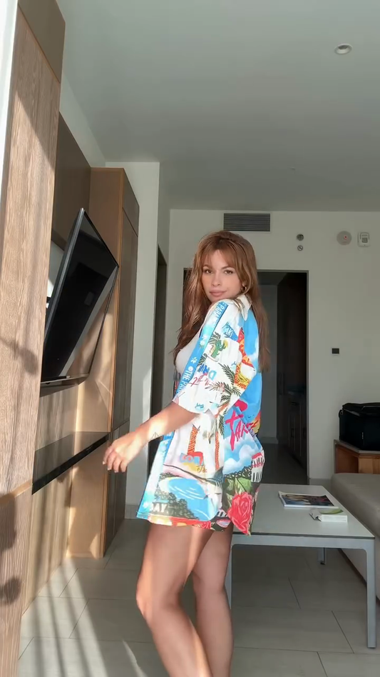 Tropical - Print Shirt and Shorts Set