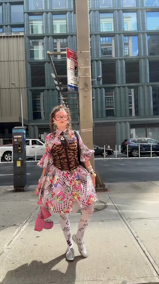 Leopard Print Puff Sleeve Dress