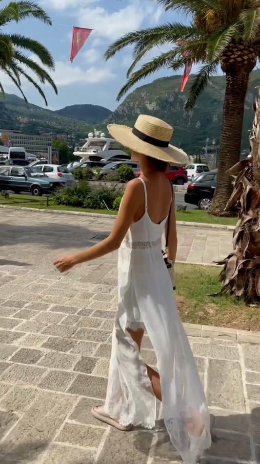 Lace - Trimmed Maxi Slip Dress