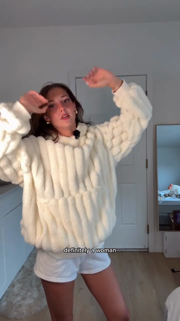 White Furry Hooded Sweater