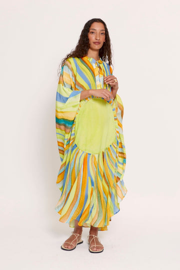 Colorful Striped Kaftan Dress