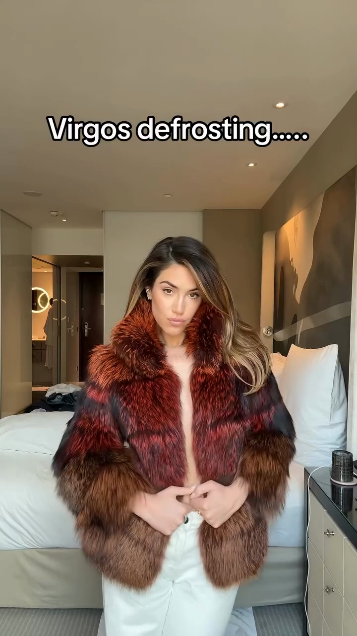 Multicolored Fur Coat