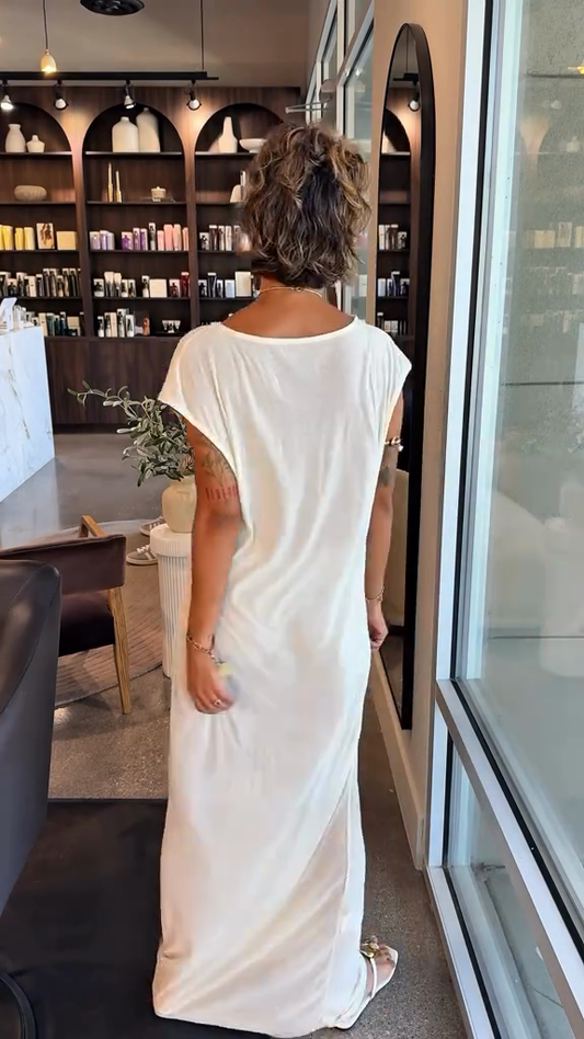 White Sleeveless Maxi Dress