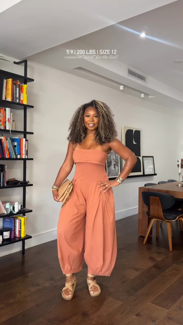 Coral Strapless Jumpsuit