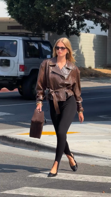 Brown Croc - Embossed Leather Jacket