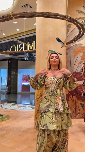 Green Floral - Printed Cut - Out Maxi Dress