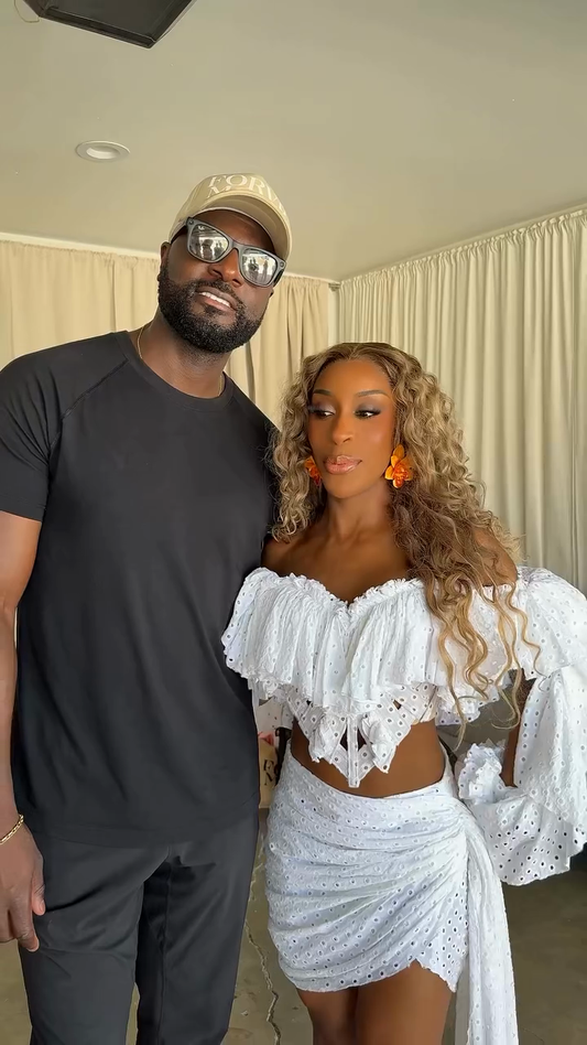 White Eyelet Off - Shoulder Crop Top & Skirt Set