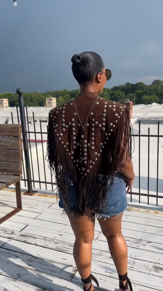 Fringe - Detailed Studded Vest