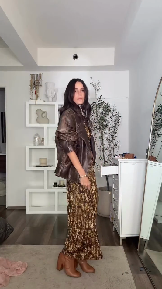 Leopard Print Cutout Maxi Skirt