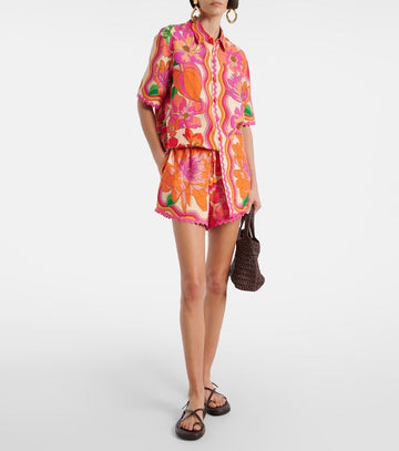 Vibrant Floral Print Shirt and Shorts Set