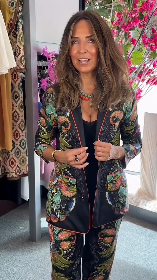 Floral - Printed Blazer and Pants Set