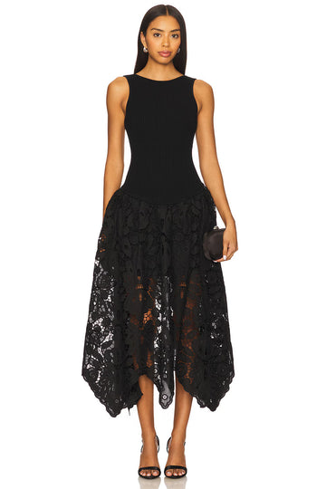 Black Lace Midi Dress
