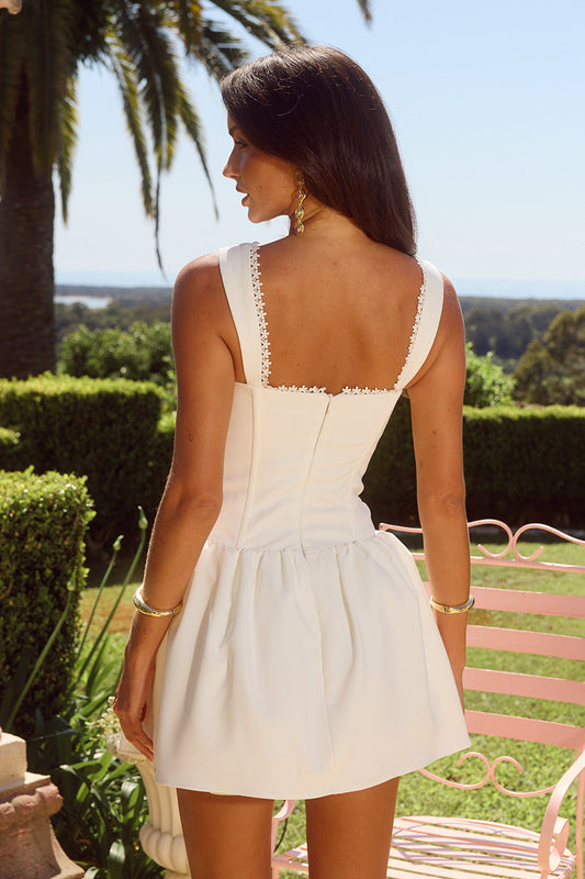 Embroidered Corset Mini Dress