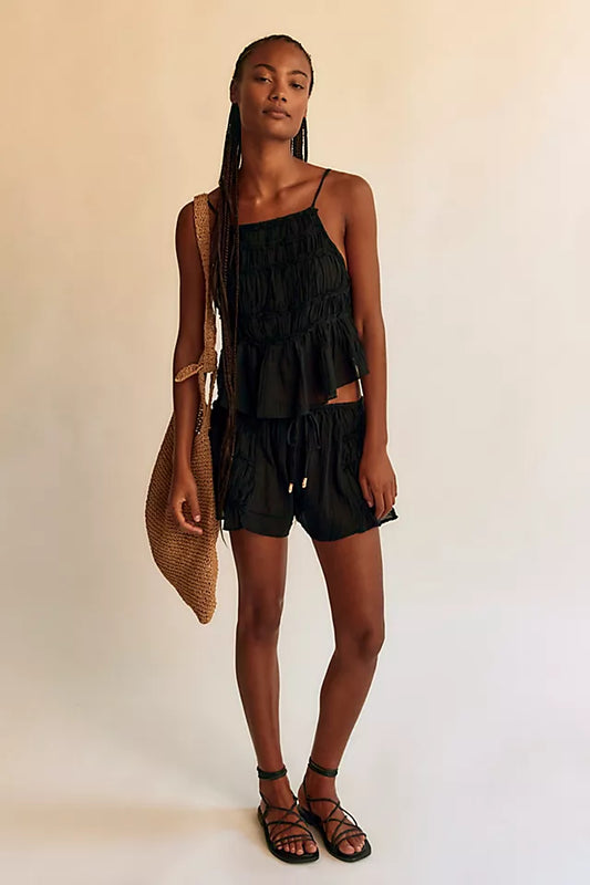 Ruched Cami Top and Shorts Set