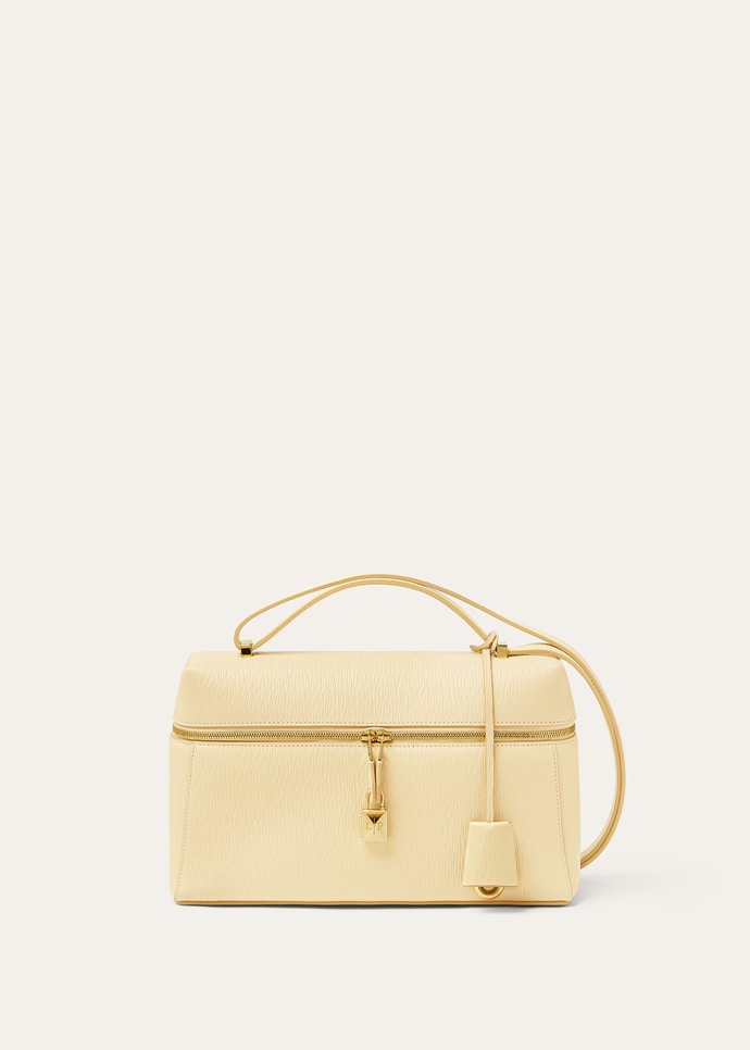 beige structured crossbody bag