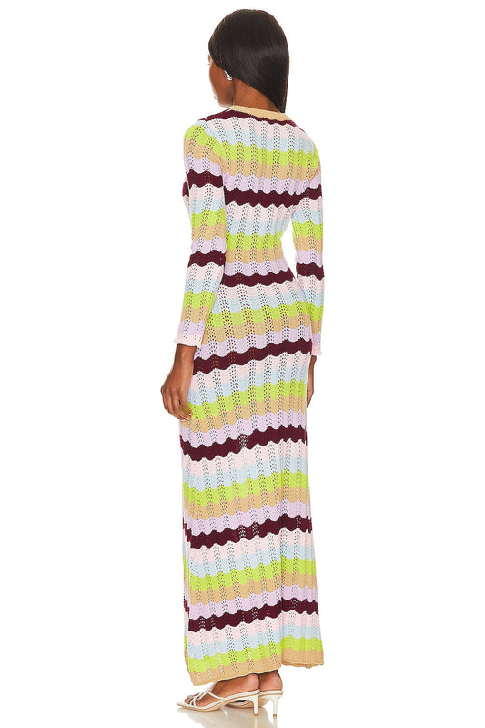 Rainbow - Striped Knit Maxi Dress