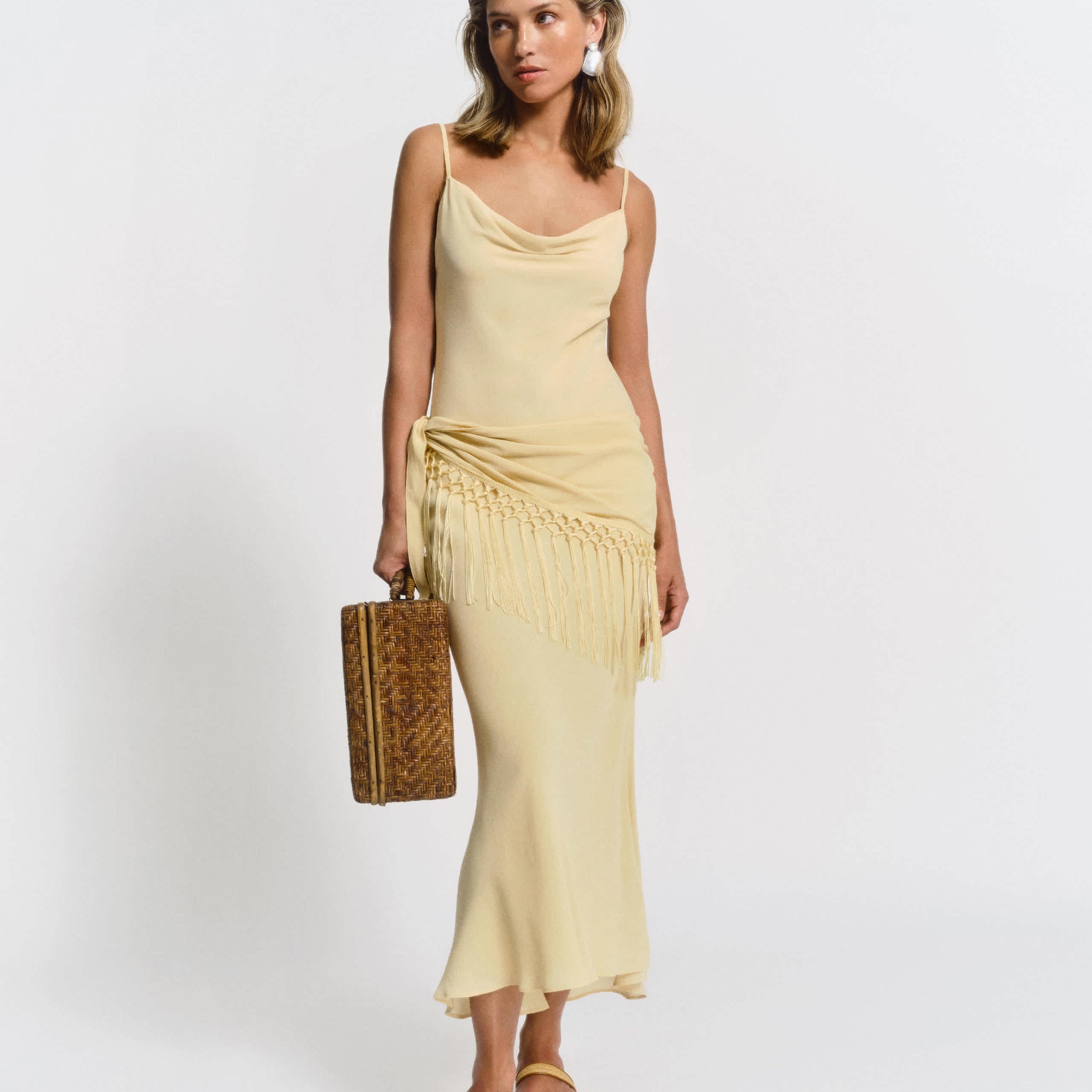 Fringed Slip Maxi Dress