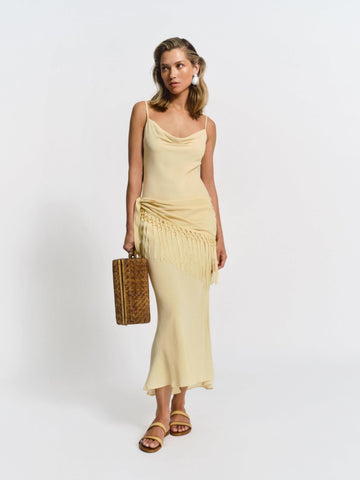 Fringed Slip Maxi Dress