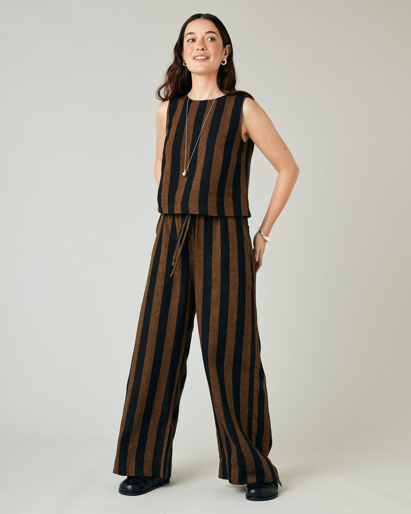 Striped Sleeveless Top and Pants Set