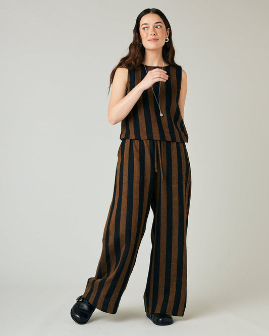 Striped Sleeveless Top and Pants Set