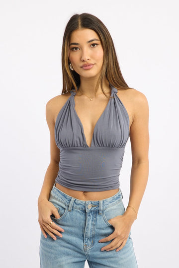 Halterneck Cut - Out Crop Top