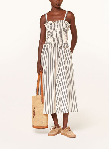 Striped Smocked - Piece Dress