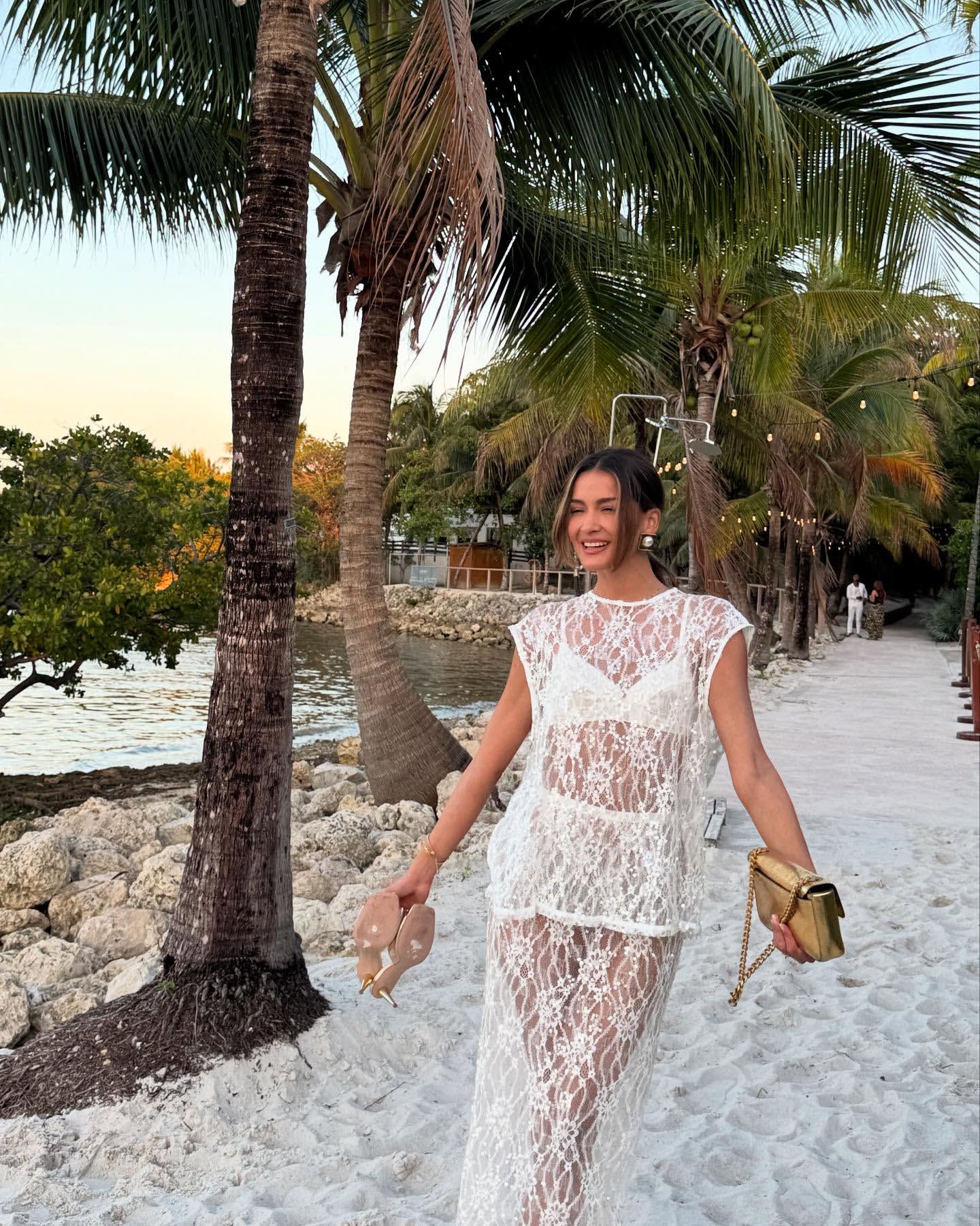 White Sheer Lace Cover-Up Set