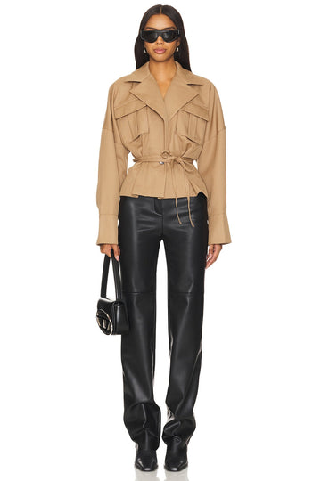 Tan Belted Utility Jacket