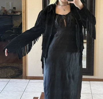 Black Suede Fringe Jacket