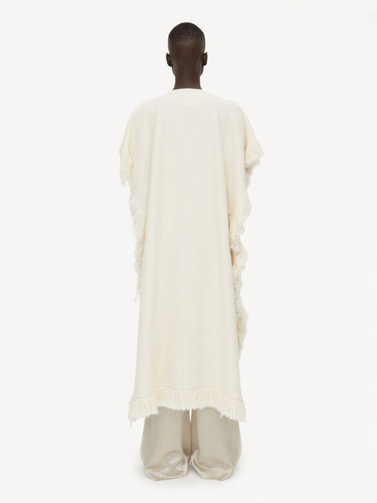 Cream Fringe - Trimmed Cape - Style Top