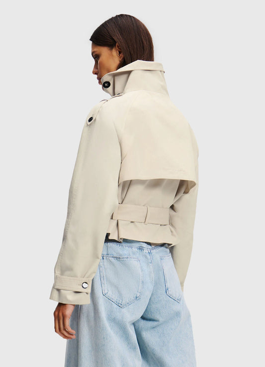 Beige Cropped Trench Coat