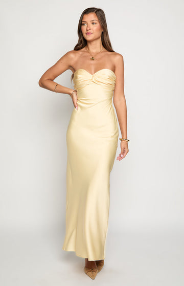 Yellow Strapless Maxi Dress