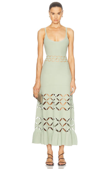 Light Green Cutout Midi Dress