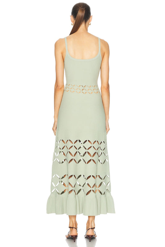 Light Green Cutout Midi Dress
