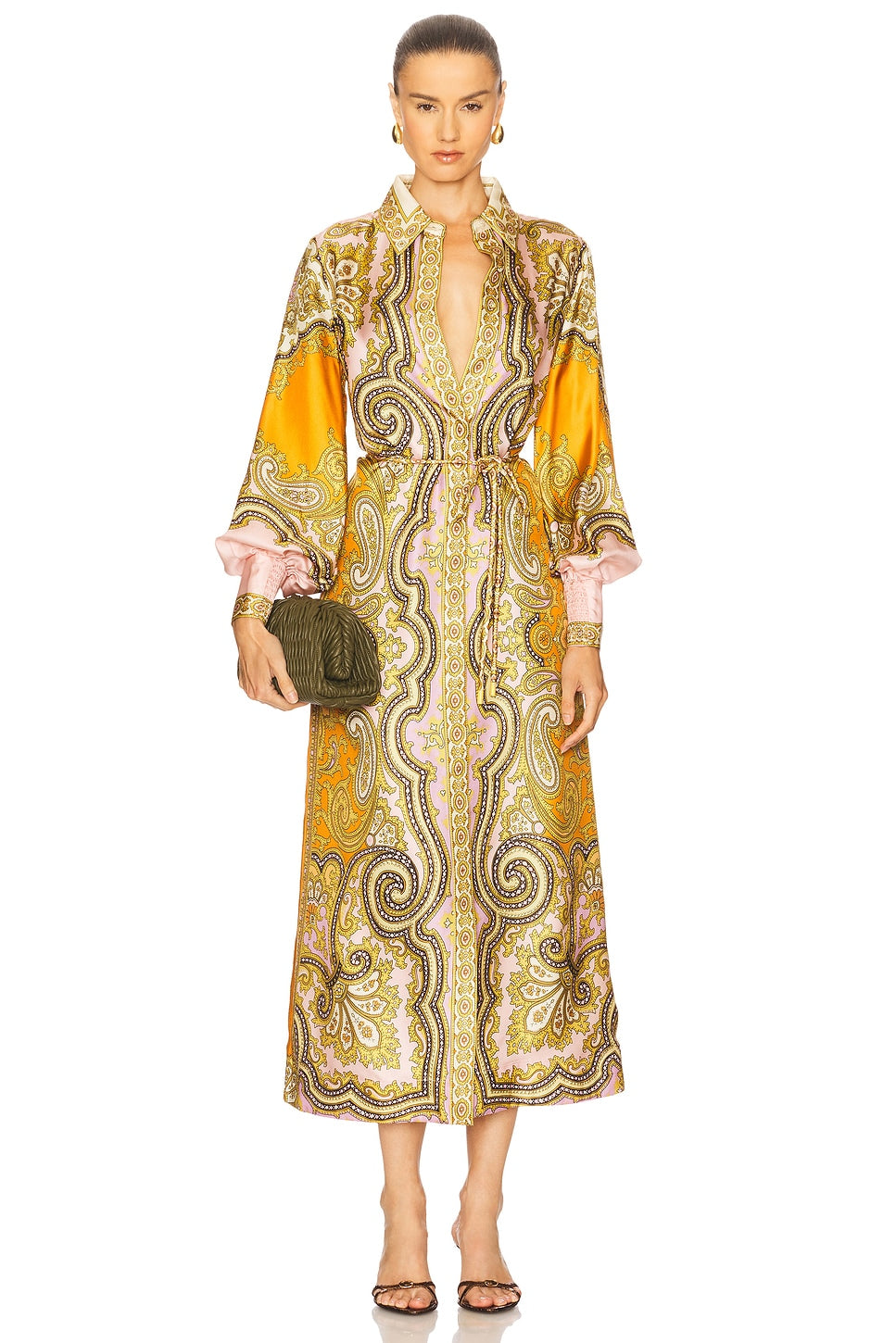 Paisley Print Maxi Shirtdress