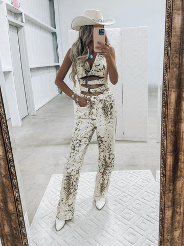 Cow Print Two - Piece Set