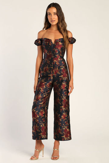 Floral Off - Shoulder Jumpsuit
