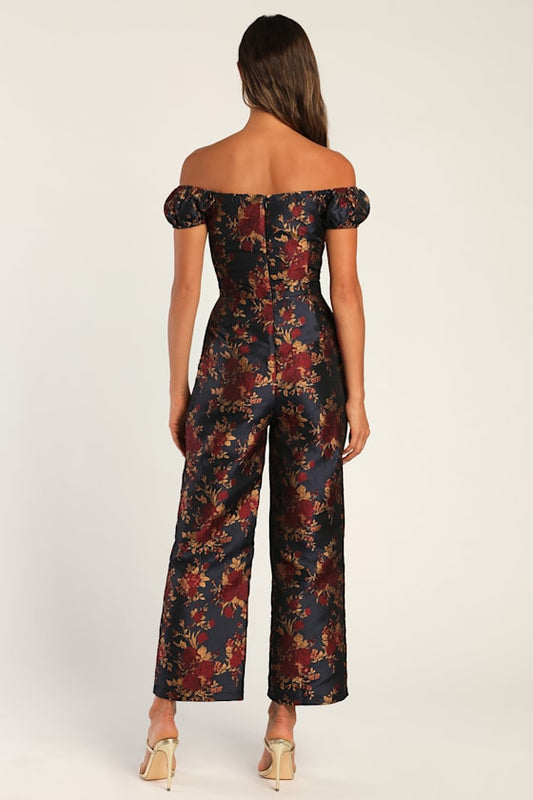 Floral Off - Shoulder Jumpsuit