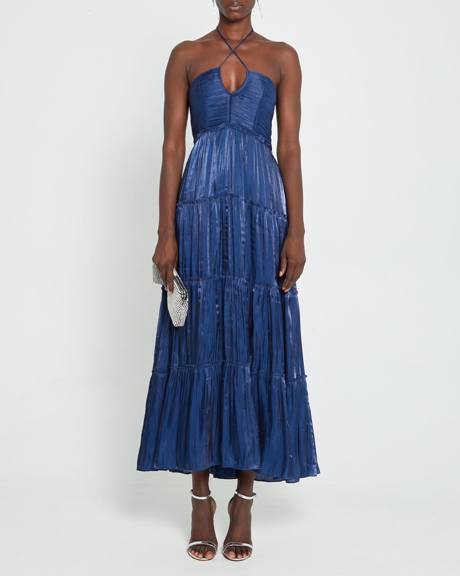 Elegant and luxurious halterneck maxi dress