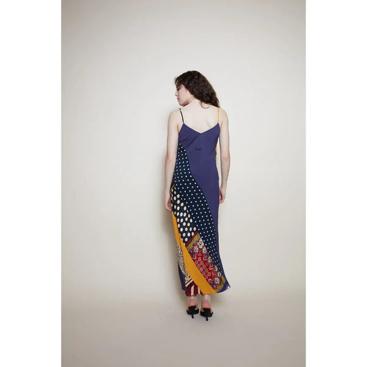 Patchwork Maxi Slip Dress