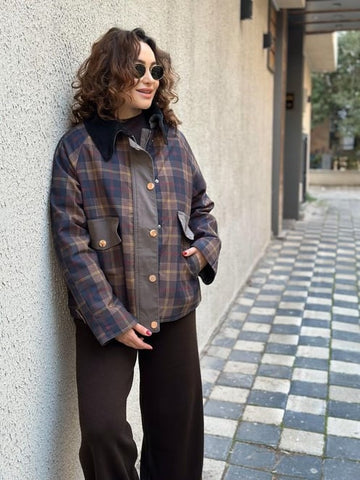 Casual Comfort Collar Plaid Jacket