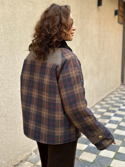 Casual Comfort Collar Plaid Jacket