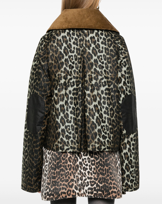 leopard print cropped jacket