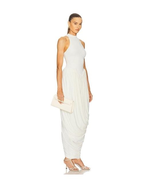 white halterneck dress
